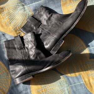Frye Black Leather Ankle Boots